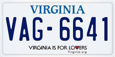 VA license plate VAG6641
