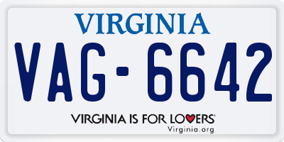 VA license plate VAG6642