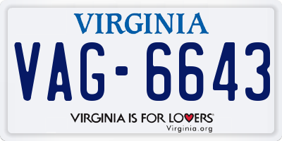 VA license plate VAG6643