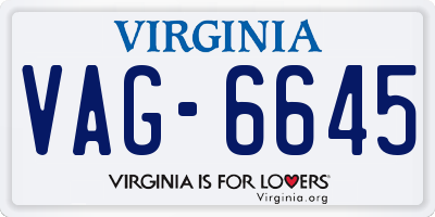 VA license plate VAG6645