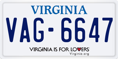 VA license plate VAG6647