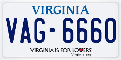 VA license plate VAG6660