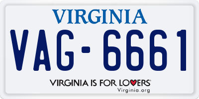 VA license plate VAG6661