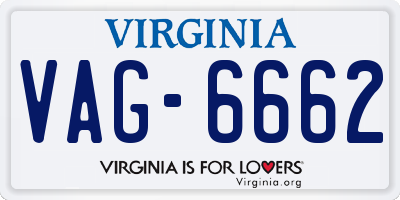 VA license plate VAG6662