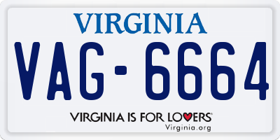 VA license plate VAG6664