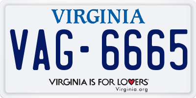VA license plate VAG6665