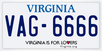VA license plate VAG6666