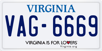 VA license plate VAG6669