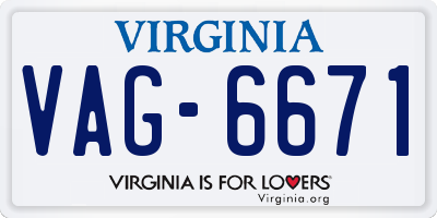 VA license plate VAG6671