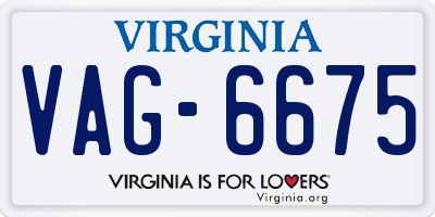 VA license plate VAG6675