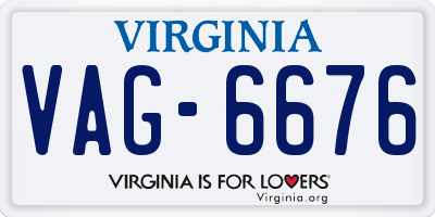 VA license plate VAG6676