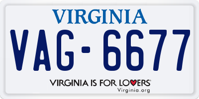 VA license plate VAG6677