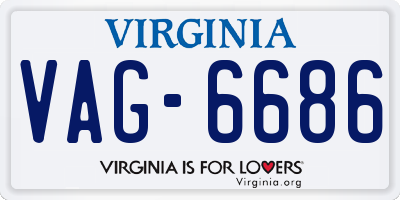 VA license plate VAG6686