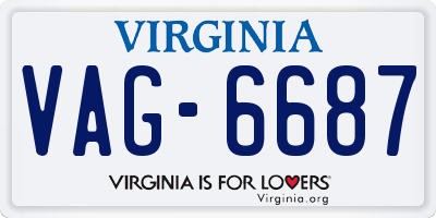 VA license plate VAG6687