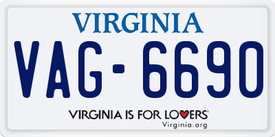 VA license plate VAG6690