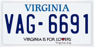VA license plate VAG6691