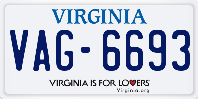 VA license plate VAG6693