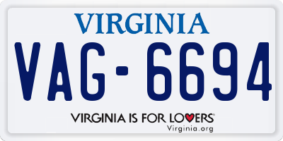 VA license plate VAG6694