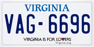 VA license plate VAG6696