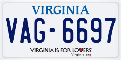 VA license plate VAG6697