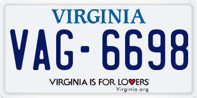 VA license plate VAG6698
