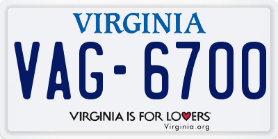 VA license plate VAG6700