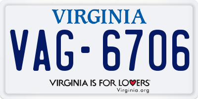 VA license plate VAG6706