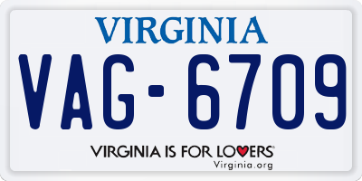 VA license plate VAG6709