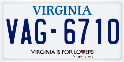 VA license plate VAG6710