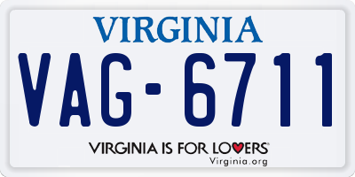 VA license plate VAG6711