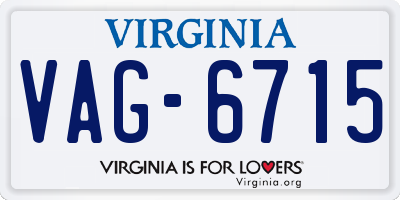 VA license plate VAG6715