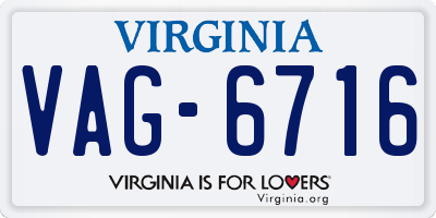 VA license plate VAG6716