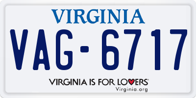 VA license plate VAG6717