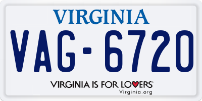 VA license plate VAG6720