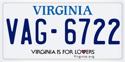 VA license plate VAG6722