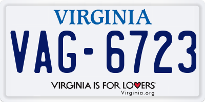 VA license plate VAG6723