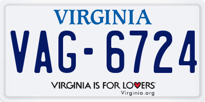 VA license plate VAG6724