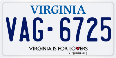 VA license plate VAG6725