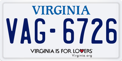 VA license plate VAG6726