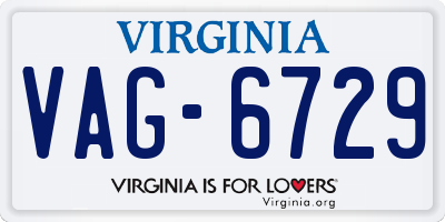 VA license plate VAG6729