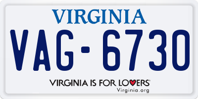 VA license plate VAG6730