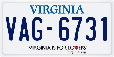 VA license plate VAG6731