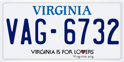 VA license plate VAG6732