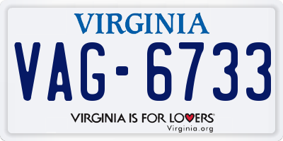 VA license plate VAG6733
