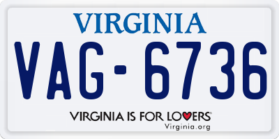 VA license plate VAG6736