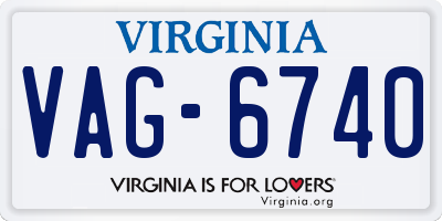 VA license plate VAG6740