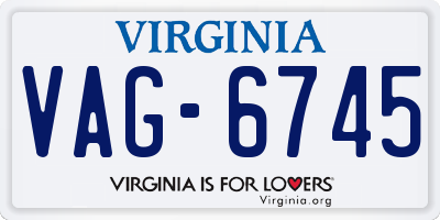 VA license plate VAG6745