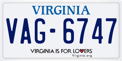 VA license plate VAG6747