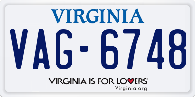 VA license plate VAG6748
