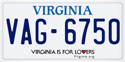 VA license plate VAG6750